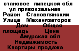 становое, липецкой обл., ул.привокзальная, 4 › Район ­ Становлянский › Улица ­ Механизаторов › Дом ­ 1 › Общая площадь ­ 65 › Цена ­ 1 950 - Амурская обл. Недвижимость » Квартиры продажа   